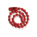 12cm red beaded ball chain necklace with matching metal connector for DIY jewelry - Red