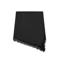 Falda midi de satén negro para mujer con dobladillo irregular y detalles de encaje negro - S / Negro