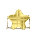 Yellow star-shaped PVC jelly crossbody bag with grainy texture and metal chain strap - Light Yellow