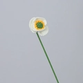 Handmade crochet white flower bouquet with green stem for home decor and gifts - White Corn Poppy