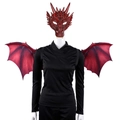 Red dragon costume set featuring a detailed 3D scale mask and gradient wing accessories - Non-Woven Red Dragon Set