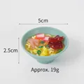 5cm realistischer Miniatur-Ramen-Schüssel-Anhänger mit grüner Schale und Lebensmitteldetails - Räucherfleischnudeln / Ohne Clip