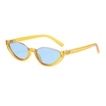 Gafas de sol cat eye con montura naranja transparente y lentes azul claro estilo Y2K - Montura Amarilla Lentes Azules