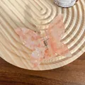 Pearlescent pink butterfly hair claw clip with marble texture for elegant styling - 6.5cm / Crystal Pink