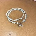Double-layered blue stone beaded bracelet with Ruyi charm and bell in retro style - Amazonite Texture Ruyi Bell Double Bracelet (71# Bracelet - Colorful - Ruyi)