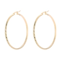 Chic gold-plated stainless steel hoop earrings featuring a classic Greek meander pattern - 50mm Greek Key Pattern