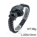 Bracelet hip hop pour homme en acier noir avec tête de lion, 220x12mm, poids 98g - Lion (KB144766-KFC)