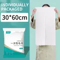 White disposable 30x60cm travel towel made of absorbent natural cellulose fiber - Hand Towel / 30*60cm