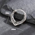 Orecchino geometrico in acciaio inox argento con motivo radiale e misure dettagliate - Stile a Trama Triangolare (S400)
