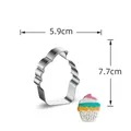 Cupcake shaped stainless steel cookie cutter tool with 5.9cm width and 7.7cm height - Cup Ice Cream