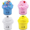 Set da quattro pezzi di butter slime colorato con ciondoli a forma di dessert e crema - Set da 4 Serie 5 (Blu Rosa Bianco Giallo)