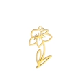 18k gold plated stainless steel hollow floral pendant with cutout flower silhouette - Narcissus / Gold