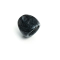 Set de 2 anillos chic de acrílico grueso con patrones de mármol blanco y negro irregular - Anillo Único de Textura de Mármol / Negro