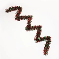 Vista detallada de guirnalda navideña roja y verde con textura metálica y esponjosa - Oropel Árbol de Navidad Rojo Verde / 2M*0.9CM