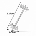 Silver G23 titanium nipple barbell with marquise cubic zirconia 2.29cm long - Fan Shape Five Zircons (T2548-1#) / Silver