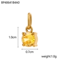Handmade stainless steel pendant with yellow zircon inlay in a gold claw setting - Yellow Zircon Pendant