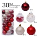 30-teiliges Set aus 6 cm großen roten und goldenen Weihnachtskugeln im Zylinder - 6cm Durchmesser / Rot (30 Stk.)