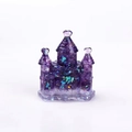 Purple crystal resin fairy castle with holographic glitter and heart-topped towers - Amethyst