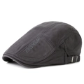 Gorra newsboy gris oscuro con bordado XINSHIDAI y hebilla de metal ajustable - Gris