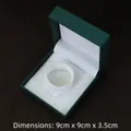 Top view of dark green jewelry gift box for bracelets with 9x9x3.5cm dimensions - Bangle Box-Green