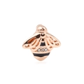 Rose gold bee charm with heart cutout and black enamel detail for 10mm mesh bracelet - Rose Gold Bee