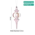 Addobbo natalizio a fuso rosa con glassa bianca e finiture in glitter oro champagne - Stile 4 (Fuso Rosa 18x6.5cm)