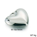 Ciondolo a cuore in acciaio al titanio argento lucido, misura 15x14mm e peso 4g - 15mm / Color Acciaio