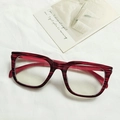 Retro square glasses frame with unique red and black tiger pattern and clear lenses - Tiger Pattern Design / Striped Rose Red