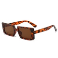 Retro square tortoiseshell sunglasses with brown lenses shown from a 3/4 angle view - Tortoise Shell Frame