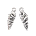 Set of two silver alloy sea shell charms with realistic texture for DIY jewelry - Starfish (A4-041) / Antique Silver