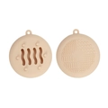 Portable beige silicone makeup puff holder and brush cleaning mat with ventilation holes - Beige