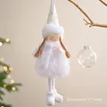 Angelo di Natale bianco con corpo in peluche e cappello di paillettes, 37x14cm - Ragazza di Natale A
