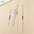Interactive cat wand with purple and white tassel plus a small bell on a 40cm wand - Purple Long Tail Mouse Wood Rod