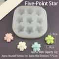 Detail of 9-cavity flower silicone mold with dimensions of 7x7x1.3cm for DIY crafts - Star Mold
