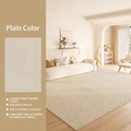 Warm beige high-density woven carpet with waterproof and antibacterial surface for living room - 80x160cm / Plain Color 01