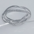 Metallic silver glitter ribbon for DIY crafts and festive Christmas gift wrapping - 0.5cm Wide * 20 Yards / Silver