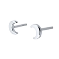 Minimalist S925 sterling silver crescent moon stud earrings with polished finish - Silver Smooth Moon
