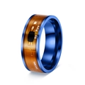 Anello intelligente blu in metallo con motivo a circuito in rame e chip NFC NTAG213 - US 6 / Blu