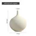 Modern white ceramic ribbed vase with round base and narrow neck, height 22.5cm - HP014 XL Ribbed White Vase