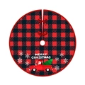 Red and black plaid Christmas tree skirt with Santa truck pattern and bow ties - Red Black Plaid Christmas Truck Style (19)