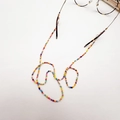 Rainbow bohemian beaded eyewear strap with colorful glass seed beads and golden accents - Colorful Glass Beads (S-005)