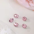 Pink 6x8mm oval faceted crystal rhinestones for nail art designs D089 set of 5 - D089 Oval 6X8mm