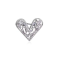 Eleganter herzförmiger Anstecknadel mit silbernem Hohlrahmen und funkelndem Zirkon-Inlay - Silber