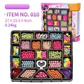 DIY bead refill set with colorful assorted shapes in a black organizer tray for girls - 010: DIY Beading Refill Set