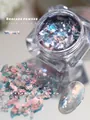 Poudre à ongles Aurora Opal YH254-04 aux reflets irisés bleu-vert et violets brillants - 4# Poudre Platine Aurora (YH254-04)