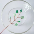 Handmade copper wire tree branch with green crystal stones in a glass bowl - 15CM / Green Aventurine