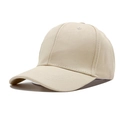 Classic beige cotton baseball cap for kids with curved brim and breathable eyelets - 52-54cm / Off White
