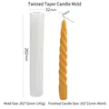 Molde de silicona en espiral trenzada para velas DIY con pilar de cera de 192x21mm de alto - Forma retorcida