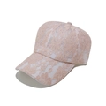 Détail de la texture en dentelle florale rose et maille respirante sur casquette femme - M (56-58cm) / Rose
