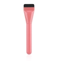Flat ultra-thin pink foundation brush with dense black bristles for seamless makeup finish - Pink